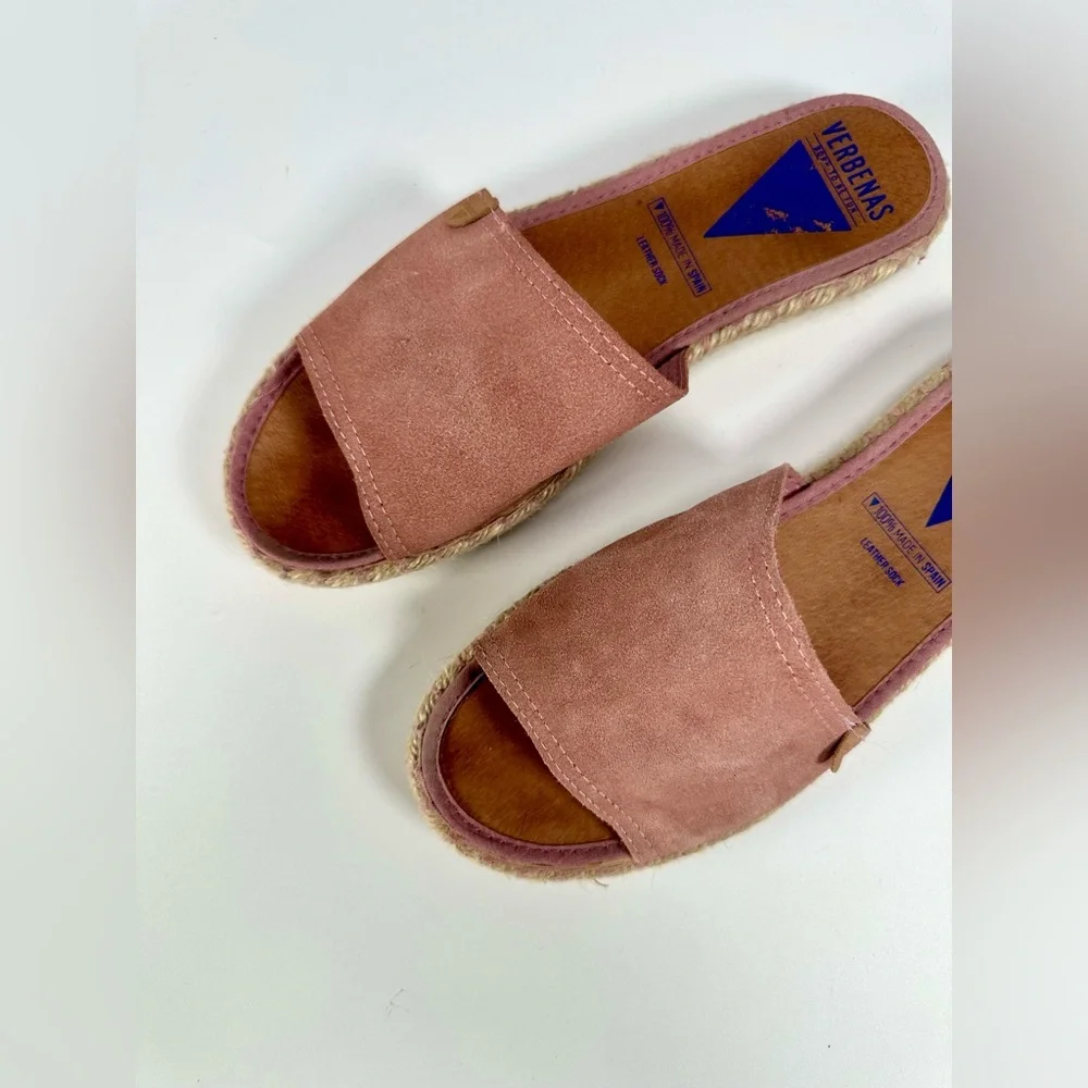 Verbenas Women's Suede Pink Andrea Slide Sandals